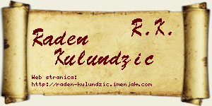 Raden Kulundžić vizit kartica